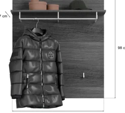 Home affaire Garderobenpaneel »SIENA, Breite 90 cm, 3 Haken, 1 Kleiderstange, 1 Ablageboden« 1 Stk. tlg. Paneel , Wandbpaneel, Garderobe, Wandgarderobe