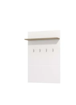 Home affaire Garderobenpaneel »Beny, Wandregal Wandpaneel, Wandgarderobe praktisch & stillvoll« Hochglanz, mit 4 Kleiderhaken und Ablage für Accessoires, Breite 76 cm