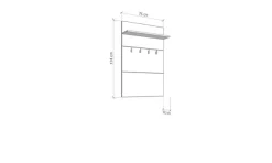Home affaire Garderobenpaneel »Beny, Wandregal Wandpaneel, Wandgarderobe praktisch & stillvoll« Hochglanz, mit 4 Kleiderhaken und Ablage für Accessoires, Breite 76 cm