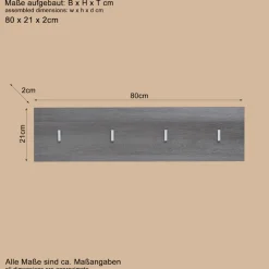 Home affaire Garderobenpaneel »Sovana« Wandpaneel zur Wandmontage - (B/T/H) 80/2/21 cm