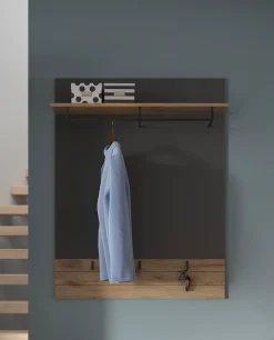 Home affaire Garderobenpaneel »Riga, Höhe 117 cm, mit Hutablage, Kleiderstange, 3 Haken« Wandpaneel, Paneel, Wandhaken, Wandboard