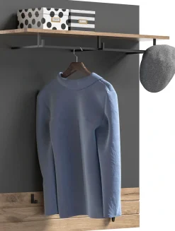 Home affaire Garderobenpaneel »Riga, Höhe 117 cm, mit Hutablage, Kleiderstange, 3 Haken« Wandpaneel, Paneel, Wandhaken, Wandboard