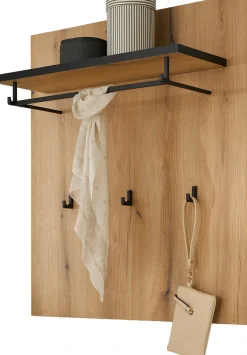 Home affaire Garderobenpaneel »Cantara, Wandregal, Flurgarderobe mit Hutablage, Kleiderstange & Haken« vielseitig einsetzbar, in zwei Farben verfügbar, 79 cm breit