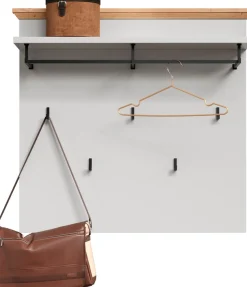 Home affaire Garderobenpaneel »Herzwill« 1 Stk. tlg. Wandpaneel, Maße B/H/T ca.: 91/49/41 cm in hellgrau und Eiche NB