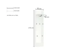 Home affaire Garderobenpaneel »Wandpaneel ZIPPO mit 5 Haken und Hutablage, zur Wandmontage« 1 Stk. tlg. Wandpaneel,Hochglanz lackiert, Made in Italy, B/H: 40/170 cm