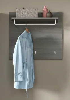 Home affaire Garderobenpaneel »Rumba, Breite 80cm, 3 Haken, 1 Kleiderstange, 1 Ablageboden« Garderobe, Paneel, Wandpaneel, Flurmöbel