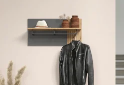 Home affaire Garderobenpaneel »Estepona« 1 Stk. tlg. Wandpaneel mit Hutablage und Kleiderstange - (B/T/H) 80/28/40 cm