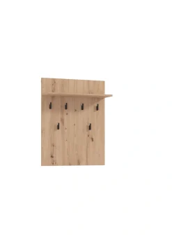 Home affaire Garderobenpaneel »Landes, Garderobe mit 6 Haken und Hutablage, Wandgarderobe« mit Regal, Höhe 83 cm, in Artisan Eiche