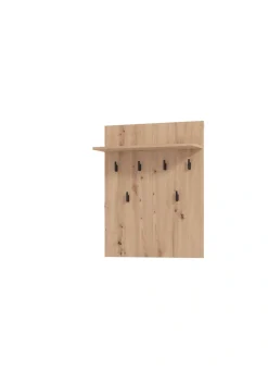 Home affaire Garderobenpaneel »Landes, Garderobe mit 6 Haken und Hutablage, Wandgarderobe« mit Regal, Höhe 83 cm, in Artisan Eiche