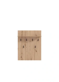 Home affaire Garderobenpaneel »Landes, Garderobe mit 6 Haken und Hutablage, Wandgarderobe« mit Regal, Höhe 83 cm, in Artisan Eiche