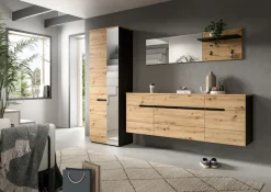 Home affaire Garderobenpaneel »REHAT, TOPSELLER!, Breite 150 cm, Hutablage, 2 Haken, Spiegel« in verschiedenen Ausführungen,Paneel, Wandboard, Garderobe, Garderobenleiste, Garderobenboard