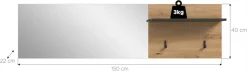 Home affaire Garderobenpaneel »REHAT, TOPSELLER!, Breite 150 cm, Hutablage, 2 Haken, Spiegel« in verschiedenen Ausführungen,Paneel, Wandboard, Garderobe, Garderobenleiste, Garderobenboard