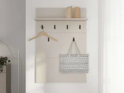 Home affaire Garderobenpaneel »Rathlin, Wandregal Wandpaneel, Wandgarderobe praktisch & stillvoll« mit 6 Kleiderhaken und Ablage für Accessoires, Breite 77 cm