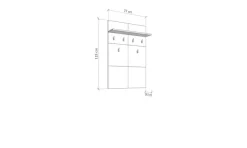 Home affaire Garderobenpaneel »Rathlin, Wandregal Wandpaneel, Wandgarderobe praktisch & stillvoll« mit 6 Kleiderhaken und Ablage für Accessoires, Breite 77 cm