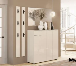 Home affaire Garderobenpaneel »ATRIO, Garderobenwand, Paneel, 3 Haken, Hochglanz lackiert« 1 Stk. tlg. mit 3 Klapphaken,hochglanz lackiert, 15x2x170 cm, Made in Italy