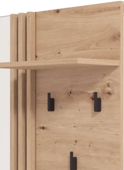 Home affaire Garderobenpaneel »LAVAL, Wandregal Wandpaneel, Wandgarderobe praktisch & stillvoll« mit 3 Kleiderhaken, Spiegel und Ablage für Accessoires, Breite 76 cm