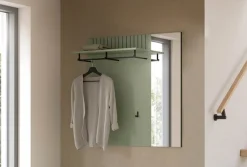 Home affaire Garderobenpaneel »TATIO, Rillenfräsung, 1 Spiegel, 1 Ablageboden, 2 Haken, Kleiderstange« 1 Stk. tlg. Garderobenpaneel mit Spiegel, Garderobe, Flur, Diele
