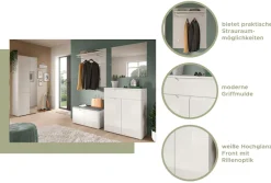 Home affaire Garderobenpaneel »CAPRI, Breite 80 cm, 1 Ablageboden, 3 Haken, 1 Kleiderstnage« Wandgarderobe, Paneel, Garderobe, Flurpaneel, Wandpaneel