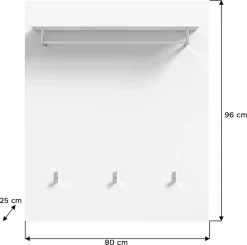Home affaire Garderobenpaneel »CAPRI, Breite 80 cm, 1 Ablageboden, 3 Haken, 1 Kleiderstnage« Wandgarderobe, Paneel, Garderobe, Flurpaneel, Wandpaneel