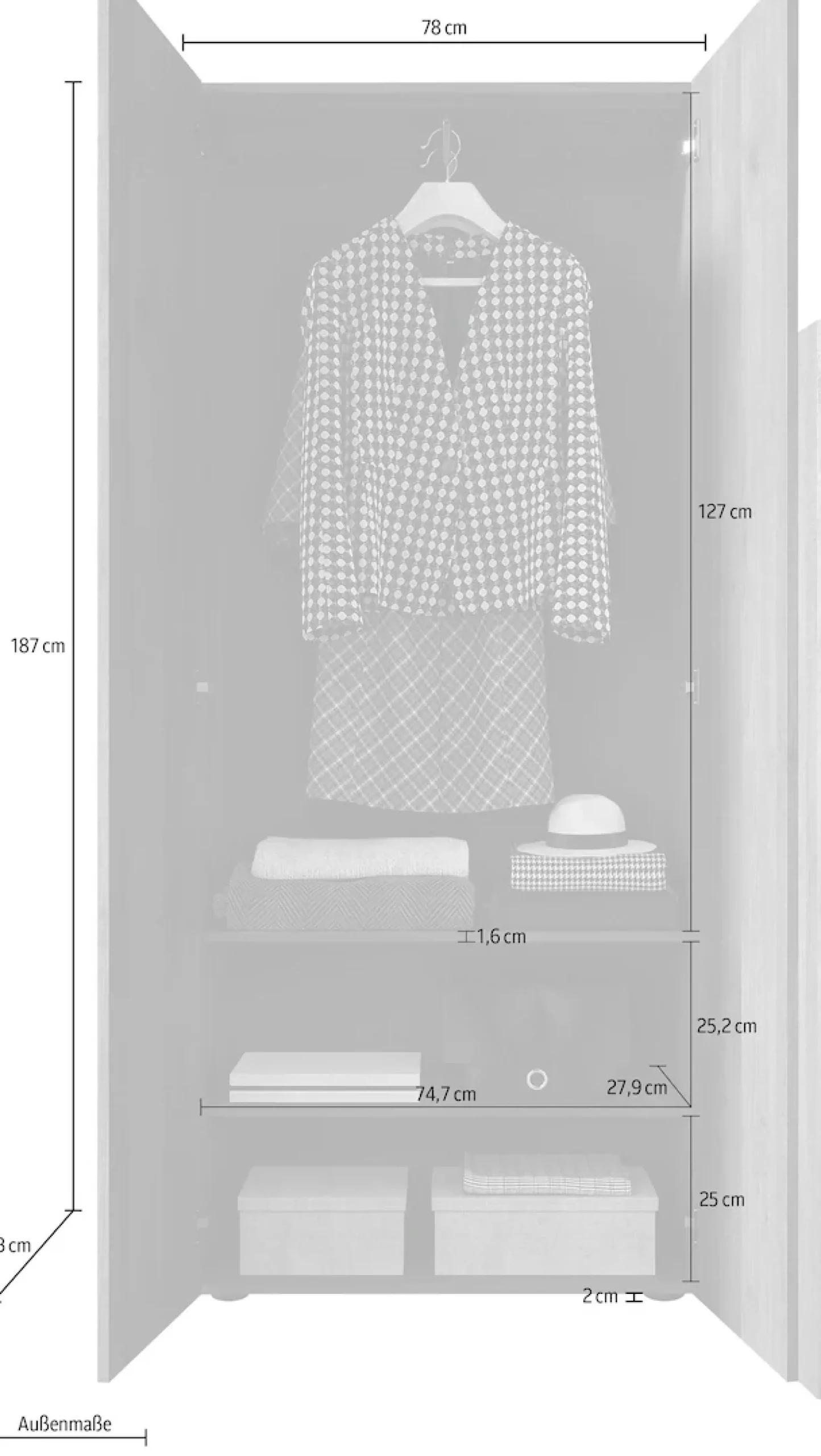 Home affaire Garderobenschrank »Jupiter« Breite 78 cm