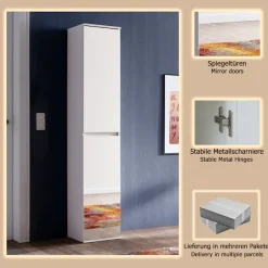 Home affaire Garderobenschrank »Malcesine« Garderobenschrank mit 2 Türen - (B/T/H) 37/34/191 cm