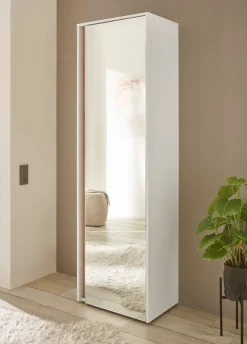 Home affaire Garderobenschrank »GiRON/CiTY, moderner Garderobenschrank, Kleiderschrank mit Stauraum« Spiegeltür, Teleskopauszug, Tür beidseitig montierbar, 60 cm breit