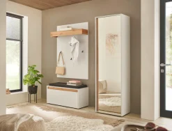 Home affaire Garderobenschrank »GiRON/CiTY, moderner Garderobenschrank, Kleiderschrank mit Stauraum« Spiegeltür, Teleskopauszug, Tür beidseitig montierbar, 60 cm breit