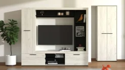 Home affaire Garderobenschrank »Lorca Drehtürenschrank, Dielenschrank , Flurschrank, Mehrzweckschrank« Modernes Design in Eiche-Optik mit ABS-Kanten, 2-türig