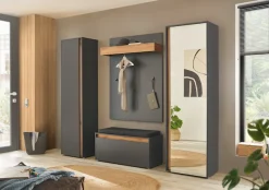 Home affaire Garderobenschrank »GiRON/CiTY, moderner Schrank, Schuhschrank mit Stauraum« 10 Fächer, modernes Design, Tür beidseitig montierbar, 50 cm breit