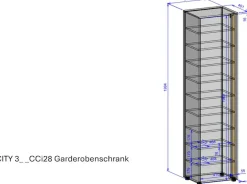 Home affaire Garderobenschrank »GiRON/CiTY, moderner Schrank, Schuhschrank mit Stauraum« 10 Fächer, modernes Design, Tür beidseitig montierbar, 50 cm breit