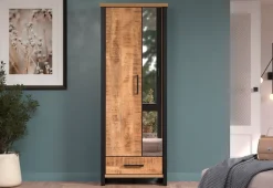 Home affaire Garderobenschrank »Elda« 1 Stk. tlg. Schrank mit ausziehbarer Kleiderstange, 2 Türen – (B/T/H) 73/39/195 cm