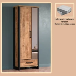 Home affaire Garderobenschrank »Elda« 1 Stk. tlg. Schrank mit ausziehbarer Kleiderstange, 2 Türen – (B/T/H) 73/39/195 cm