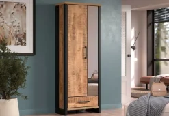 Home affaire Garderobenschrank »Elda« 1 Stk. tlg. Schrank mit ausziehbarer Kleiderstange, 2 Türen – (B/T/H) 73/39/195 cm