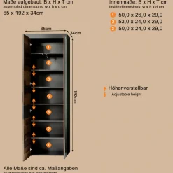 Home affaire Garderobenschrank »Ilana« Garderobenschrank mit 2 Türen - (B/T/H) 65/34/192 cm