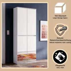 Home affaire Garderobenschrank »Malcesine« Garderobenschrank mit 4 Türen - (B/T/H) 74/34/191 cm