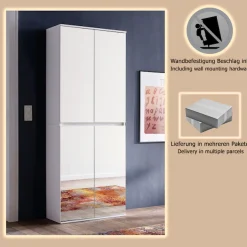 Home affaire Garderobenschrank »Malcesine« Garderobenschrank mit 4 Türen - (B/T/H) 74/34/191 cm