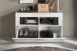 Home affaire Garderobenschrank »Basic, Breite 91 cm, Höhe 59 cm, Schuhbank 1 Klappe« Garderobenbank, moderne Rahmenoptik