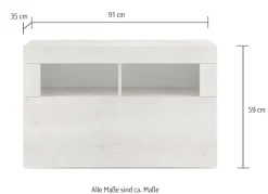 Home affaire Garderobenschrank »Basic, Breite 91 cm, Höhe 59 cm, Schuhbank 1 Klappe« Garderobenbank, moderne Rahmenoptik