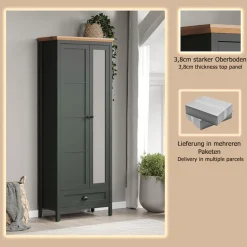 Home affaire Garderobenschrank »Vienna« 1 Stk. tlg. Garderobenschrank, 2 Türen, 1 Schubkasten & Vollauszug 77/39/198 cm