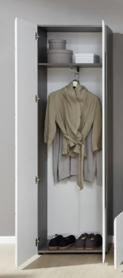 Home affaire Garderobenschrank »Sovana« Garderobenschrank mit 2 Türen & Spiegel - (B/T/H) 60/36/191 cm