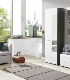 Home affaire Garderobenschrank »Sovana« Garderobenschrank mit 2 Türen & Spiegel - (B/T/H) 60/36/191 cm