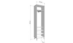 Home affaire Garderobenschrank »Sein, Kleiderschrank, Stauraumschrank, Flurschrank, Höhe 193 cm« Hochglanzfronten, ausziehbare Kleiderstange, Breite 51,5 cm