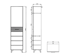 Home affaire Garderobenschrank »Sein, Kleiderschrank, Stauraumschrank, Flurschrank, Höhe 193 cm« Hochglanzfronten, ausziehbare Kleiderstange, Breite 51,5 cm