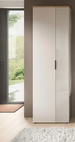 Home affaire Garderobenschrank »EDIL, Höhe 190cm, 2 Türen, 5 Böden, 6 Fächer« moderne Farbkombination, Platz für ca. 18 Paar Schuhe,Kleiderschrank, Flurschrank, Hochschrank, Stauraumschrank