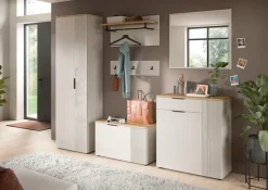 Home affaire Garderobenschrank »EDIL, Höhe 190cm, 2 Türen, 5 Böden, 6 Fächer« moderne Farbkombination, Platz für ca. 18 Paar Schuhe,Kleiderschrank, Flurschrank, Hochschrank, Stauraumschrank