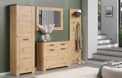 Home affaire Garderobenschrank »Ambres Inkl. ausziehbarer Kleiderstange« 1 Stk. tlg. Garderobenpaneel mit Ablage & Haken - (B/T/H) 62/26/199 cm