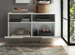 Home affaire Garderobenschrank »Dama, Breite 91 cm, Höhe 51 cm, Schuhbank 1 Klappe« Garderobenbank, Front in 3D-Optik