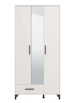 Home affaire Garderobenschrank »Orkney Kleiderschrank, Stauraumschrank, Flurschrank, Höhe 193 cm« Spiegeltür, Breite 93 cm, ausziehbare Kleiderstange, Schublade