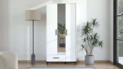 Home affaire Garderobenschrank »Orkney Kleiderschrank, Stauraumschrank, Flurschrank, Höhe 193 cm« Spiegeltür, Breite 93 cm, ausziehbare Kleiderstange, Schublade