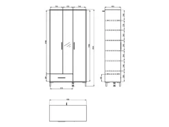 Home affaire Garderobenschrank »Orkney Kleiderschrank, Stauraumschrank, Flurschrank, Höhe 193 cm« Spiegeltür, Breite 93 cm, ausziehbare Kleiderstange, Schublade